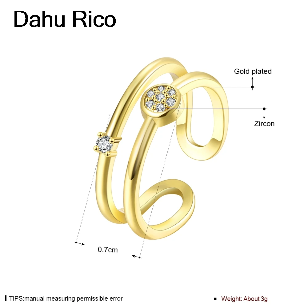 Pendientes mujer moda bague pour femme Большой кольцо пары с кольцом Dahu Рико цвет золотистый