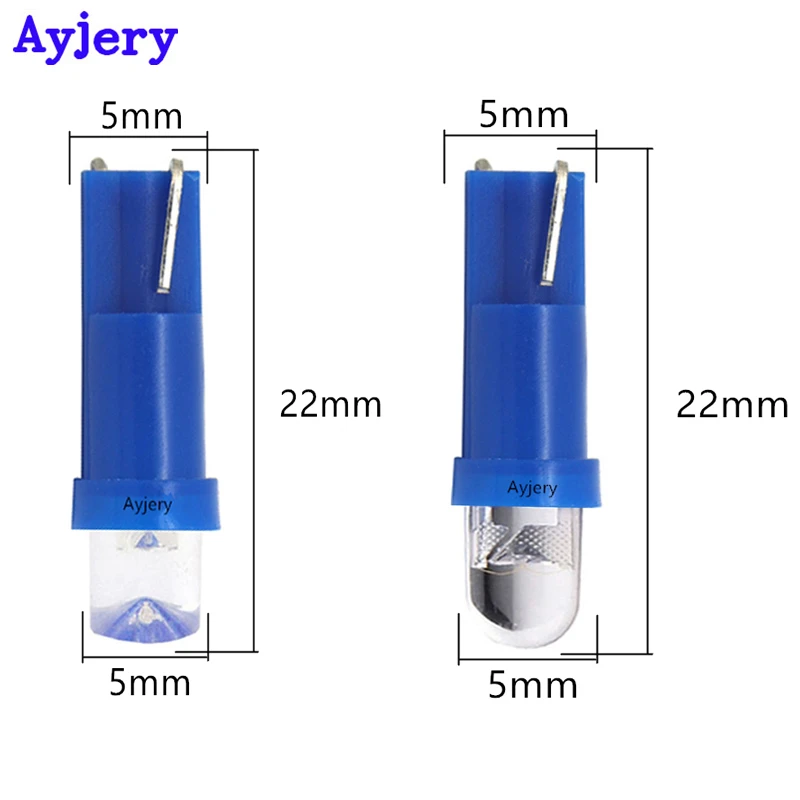 AYJERY 100 шт. T5 74 Универсальный 12 В светодиодный чип F5 1 SMD автомобильный клиновидный