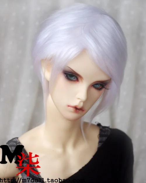 Bjd кукла парик 1/12 1/8 1/6 1/4 1/3 мех, цвет черный - Цвет: Белый