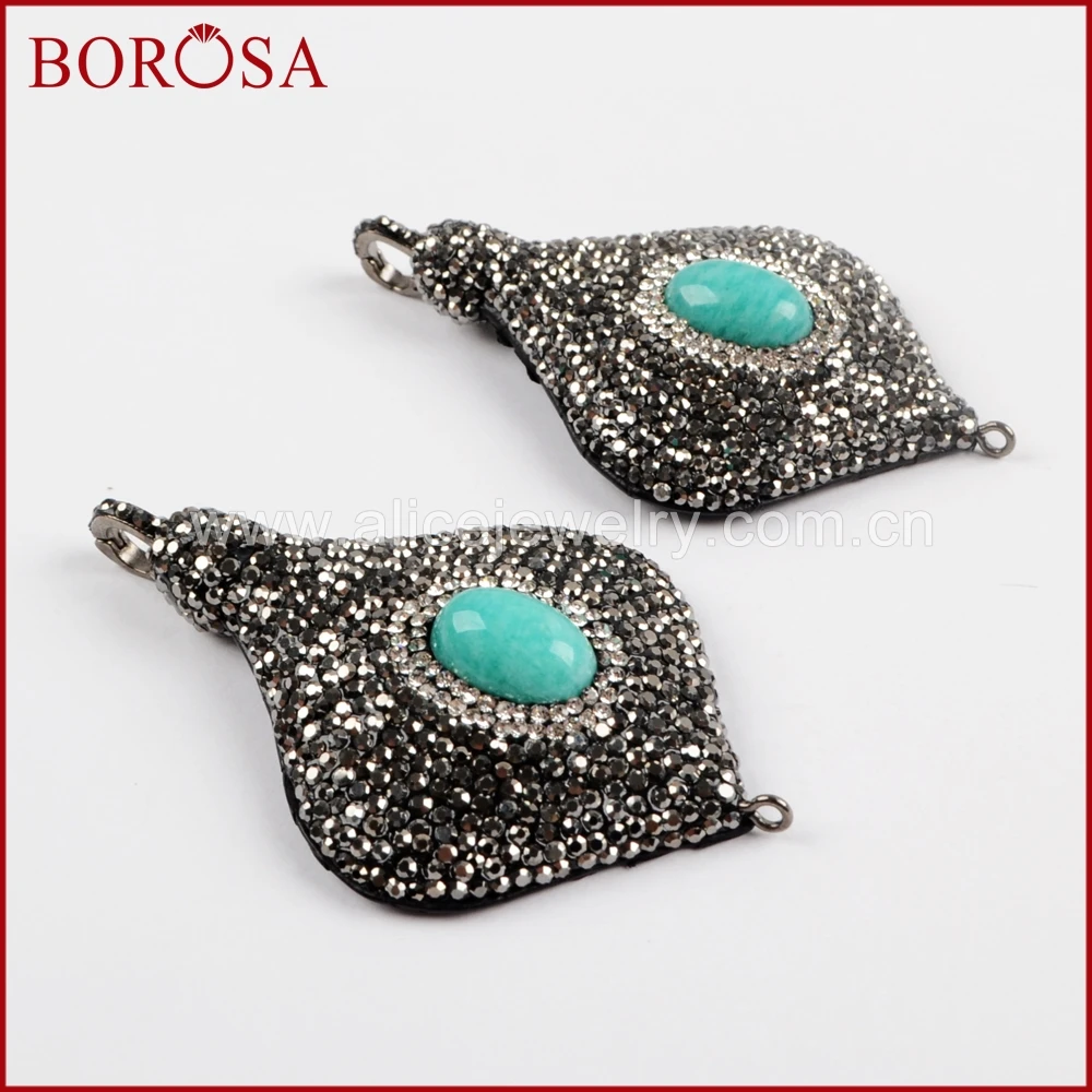 BOROSA 5 шт. ручная закрепка паве CZ горный хрусталь Druzy Agates змеиная задняя подвеска