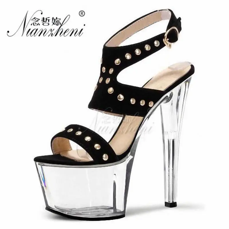 Туфли на высоком каблуке пикантные сандалии с кристаллами высокий