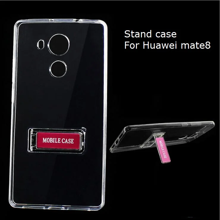 2 шт. прозрачный mate8 Стенд чехол Ясно Мягкий ТПУ силиконовый защиты заднюю крышку