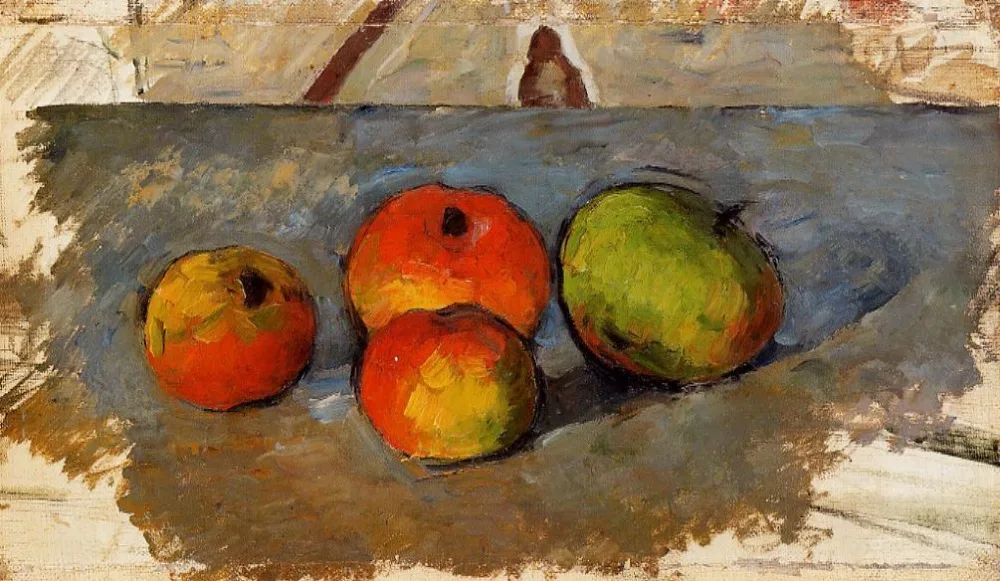100% hand made Oil Painting Reproduction on linen canvas landscape oil painting four-apples by paul Cezanne paintings | Дом и сад