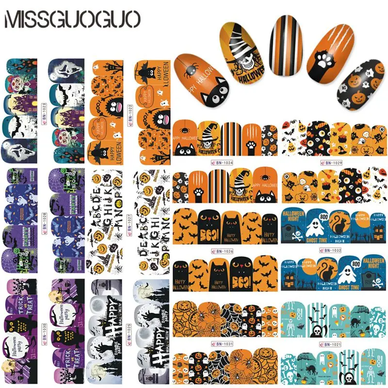 Nail Art Sticker Water Transfer Stickres decals For Halloween series Patterns Stickers Decals New Design | Красота и здоровье