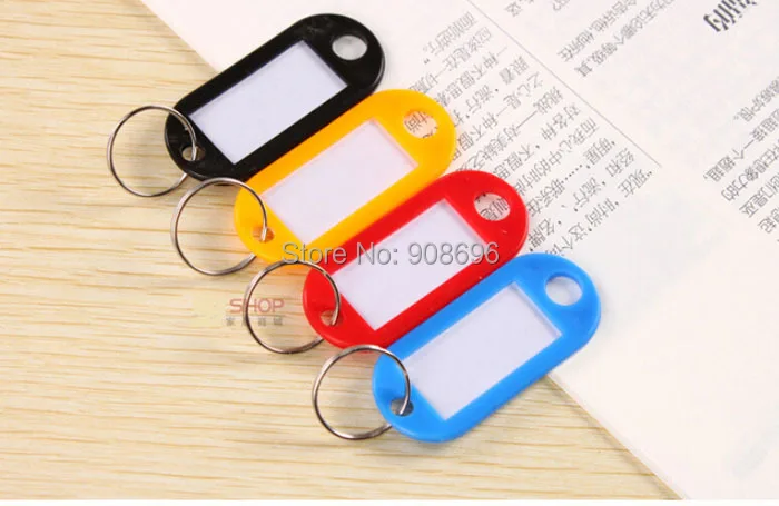 500 шт. Пластик кольцо для ключей идентификационные метки визитной карточки