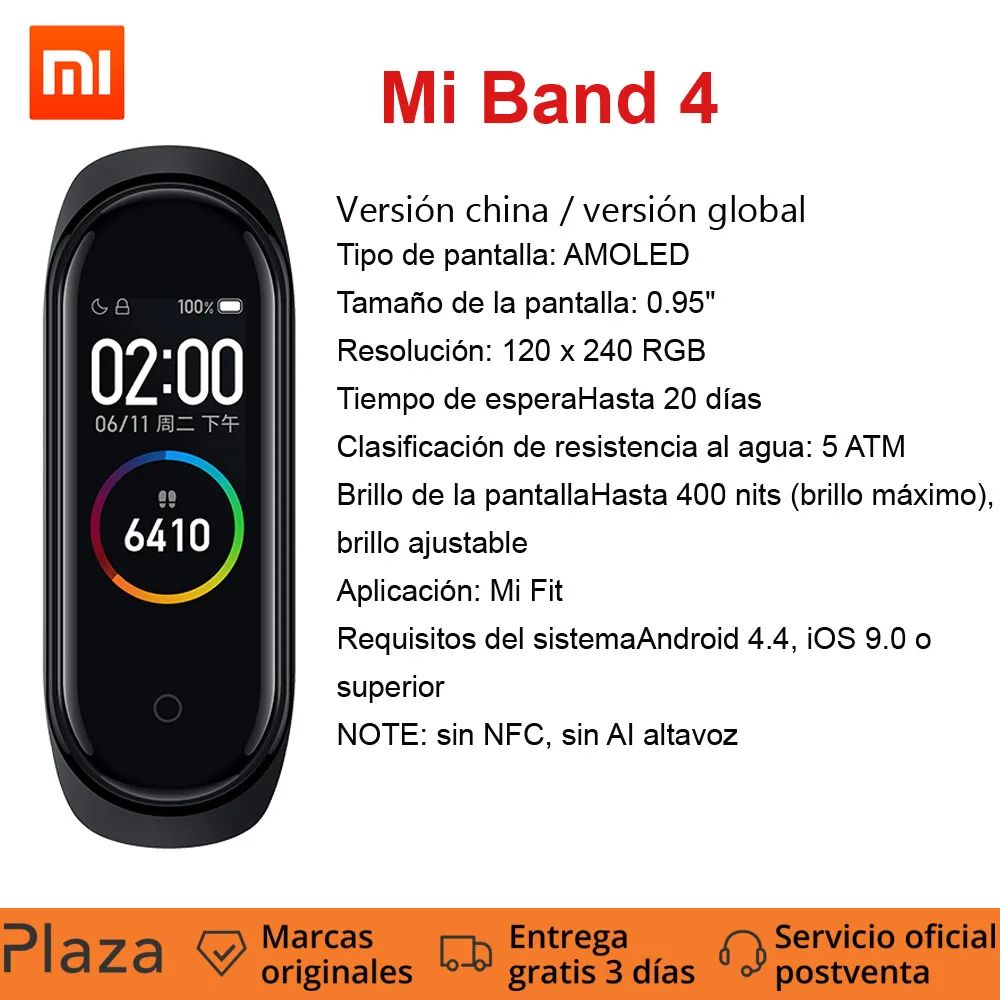Оригинальный Смарт-браслет Xiaomi Mi Band 4 смарт-браслет Miband фитнес-трекер пульсометр 0