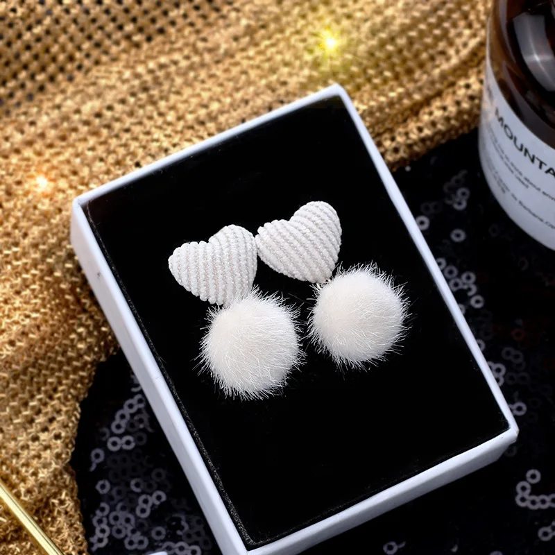 Lovely Heart Shape Ball Top Women Earrings Personality Drop Jewelry 4 Colors Free Shipping | Украшения и аксессуары