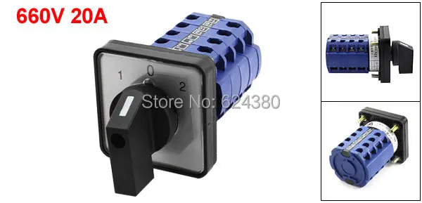 SZW26-20/D404.4 660V 20A Панельное крепление, три позиции, универсальный роторный селектор, комбинированный переключатель, 16 винтов