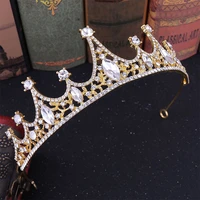 forseven rhinestone crystal tiara crown de noiva headpieces princess diadem women bride noiva wedding hair jewelry accessories