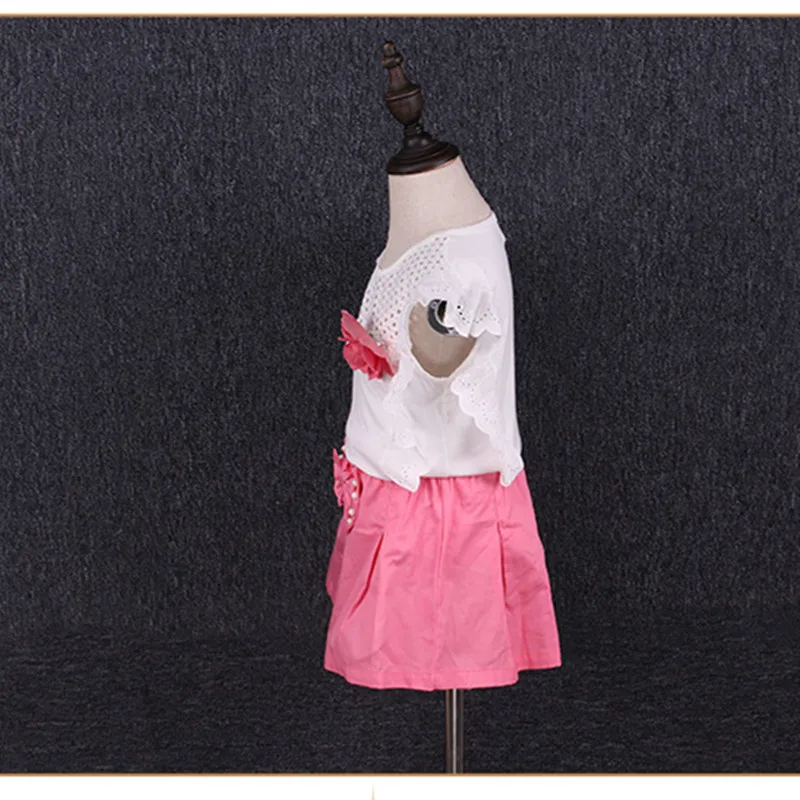 2018 брендовый летний комплект одежды с цветочным принтом для девочек топ