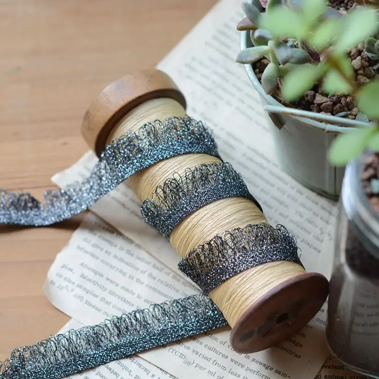hot sale Lace accessories Three-colored tendrils bordered with gold silk lace width 2cm h0204 | Дом и сад