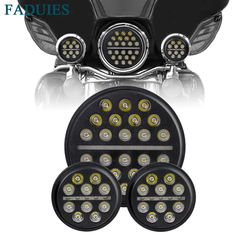 Фара светодиодная FADUIES 7 дюймов ДХО 4 5 дюйма для мотоциклов и велосипедов|headlight