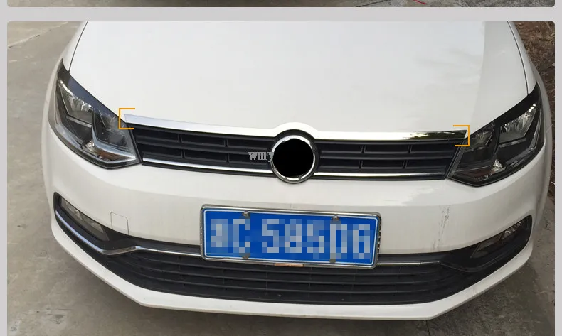 

Fit for Volkswagen/Vw Polo 2014 2015 2016 2017 stainless steel Front Bonnet Machine Cover Molding Trim 1 pcs
