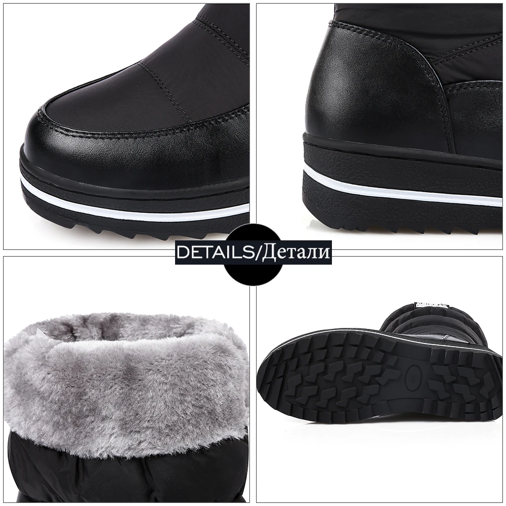 

JK 2018 New Plus Size 35-44 Plush Warm Down Snow Boots Women Skid Proof Wedges Shoes Woman Winter Boots Platform Fur Shoes
