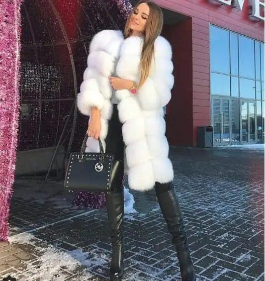 Лидер продаж винтажное пальто из натурального меха лисы с квадратными и круглыми