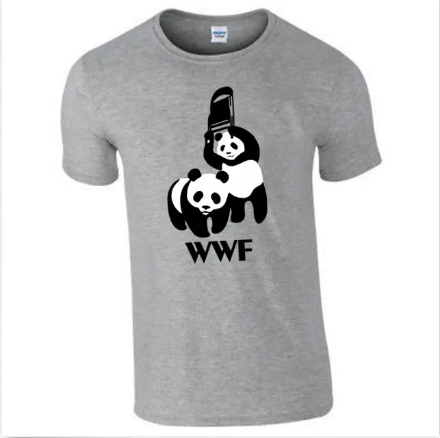 Бесплатная доставка WEWANLD WWF Wrestling Panda Comedy футболка с коротким рукавом мужская