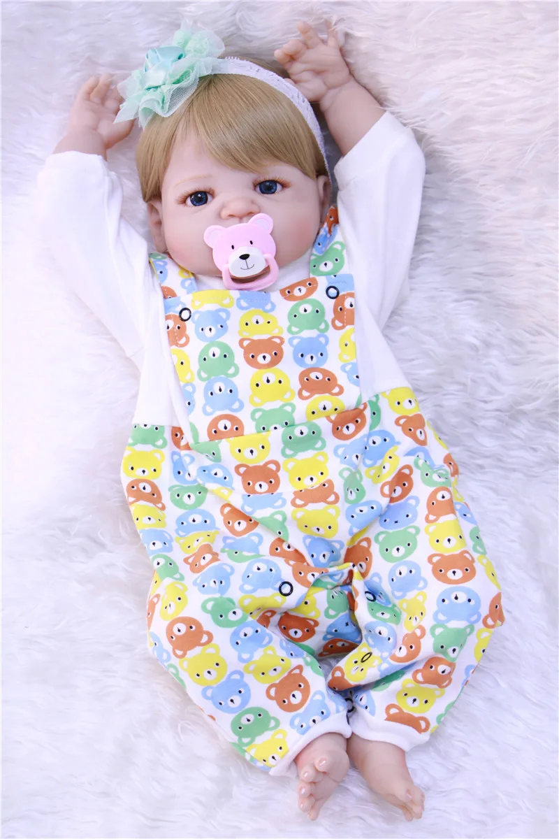 55 см силиконовая кукла для новорожденных реалистичные виниловые куклы девочек