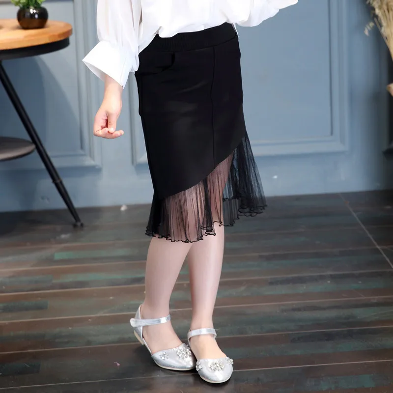 Новинка летняя Корейская Однотонная юбка с хвостом для маленьких девочек