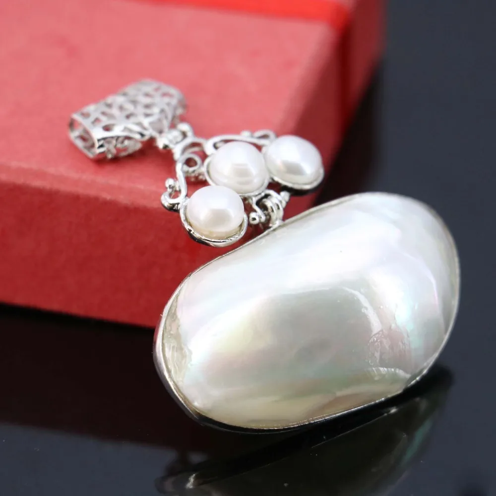 L009 New marine natural white shell abalone pearl pendant Fit fashion female necklace DIY making wholesale | Украшения и