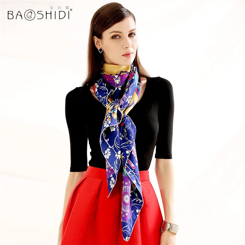 BAOSHIDI роскошный брендовый оригинальный дизайн чистый Шелковый саржевый женский