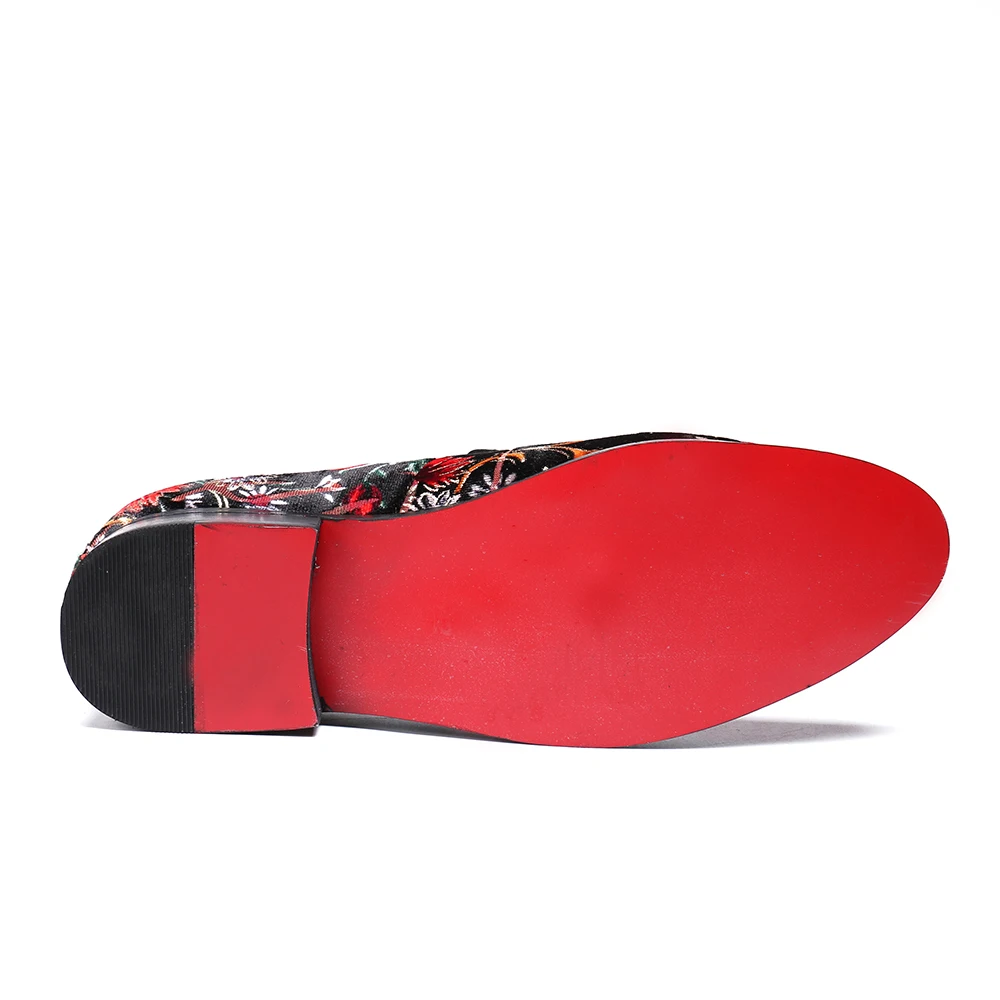 

Christia Bella New Fashion Embroidery Men Loafers Suede Leather Men Dress Shoes Plus Size Round Toe Formal Slip on Party Shoes