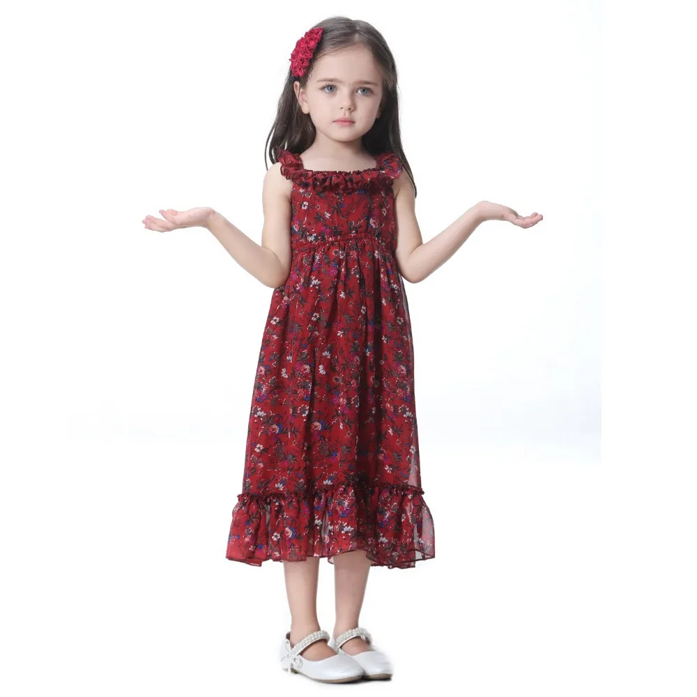 Floral Baby girl dress 2018 Summer Vintage Ruffles Long Chiffon Princess Wedding Party Dresses Vestidos Toddler Kids Clothes | Детская