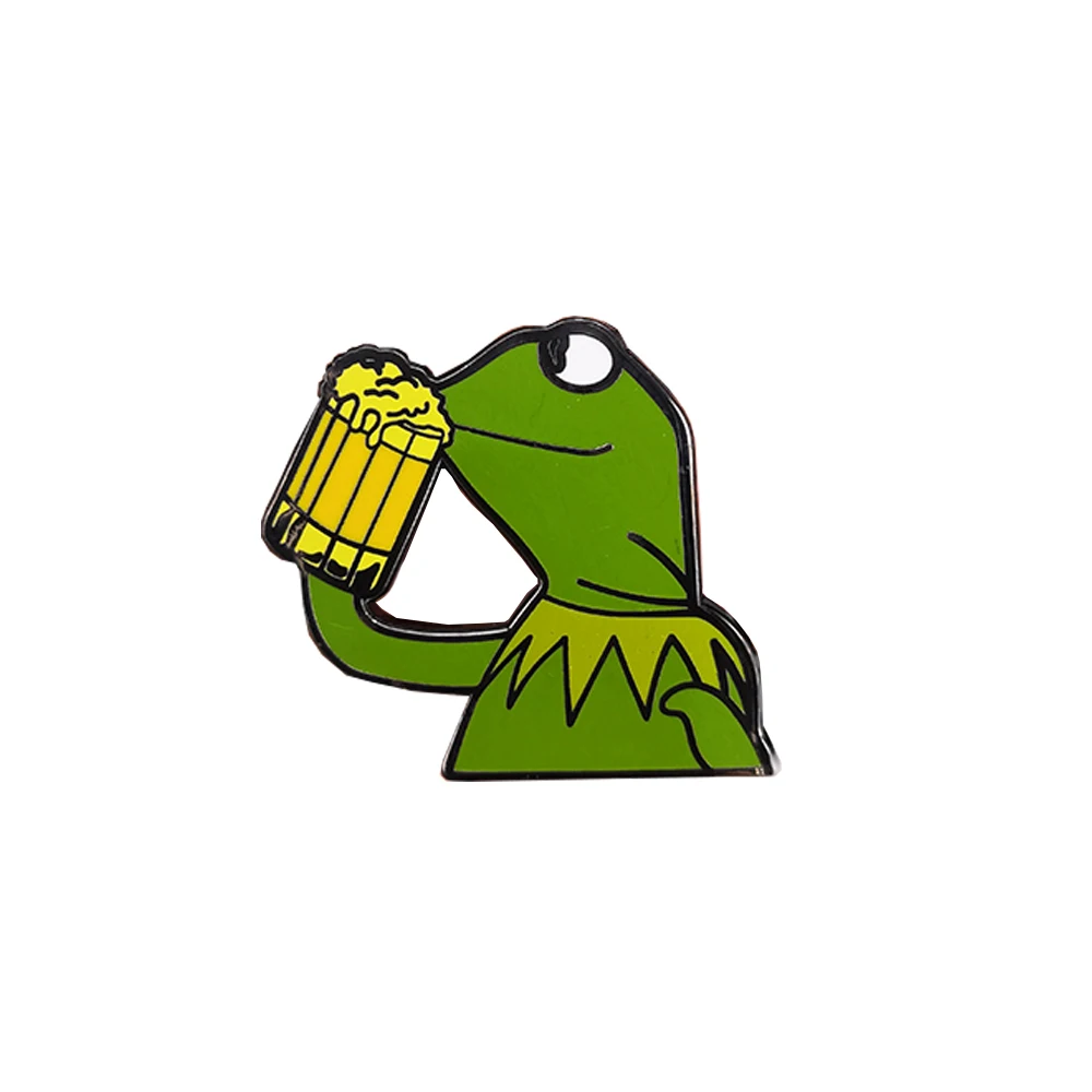 

Жесткий значок Kermit Meme лягушка питьевое пиво