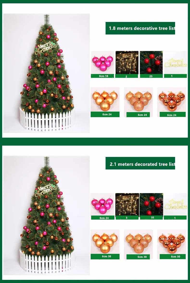 Teellook 1,5 м-3,0 м Украшенные Пномпень сосновые иглы рождественская елка Рождественские украшения для дома
