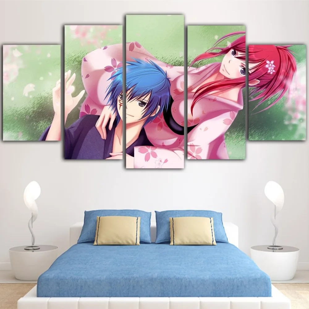 Модульная холст HD печатает 5 шт. фотографии Wall Art Fairy Tail картина в стиле аниме