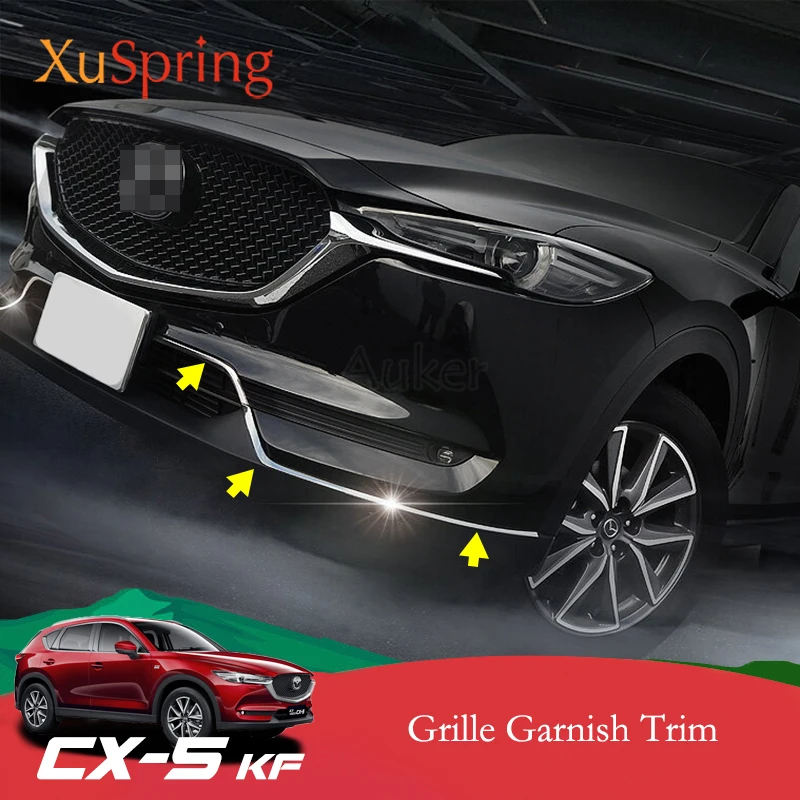 Для- Mazda CX-5 CX5 KF CX-8 автомобиля передний Нижний Бампер литьевая решетка отделка украшения наклейки крышка аксессуары стиль