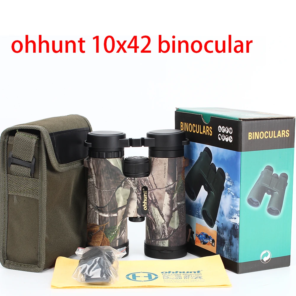 Ohhunt 10x42 камуфляж бинокль высокой мощности телескоп BAK4 Призма Оптика