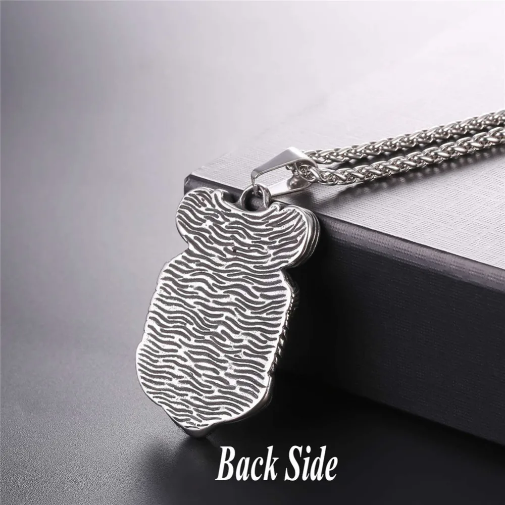 U7 Винтаж Нержавеющая Сталь Череп Кулон с Цепочкой Ожерелья Панк Рок Хиппи