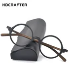 Винтажные круглые оправы для очков HDCRAFTER, в стиле ретро, для мужчин и женщин, в деревянной оправе, для коррекции зрения при близорукости и гиперметропии