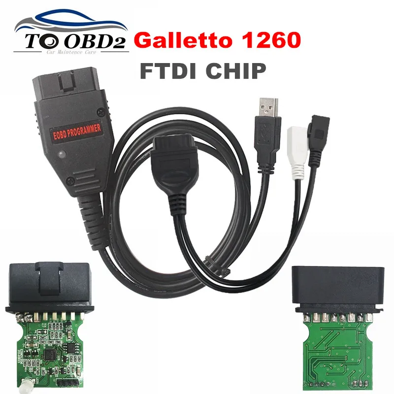 EOBD2 программатор Galletto 1260 OBD/OBDII ECU Flasher OBDII совместимый зеленый PCB FTDI FT232RQ чтение и запись ECU чип Тюнинг инструмент