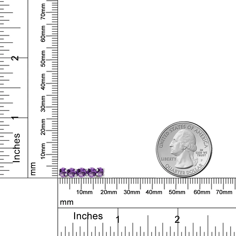 GemStoneKing ювелирные изделия из аметиста 1 25 Ct Круглый фиолетовым аметистом 925 пробы