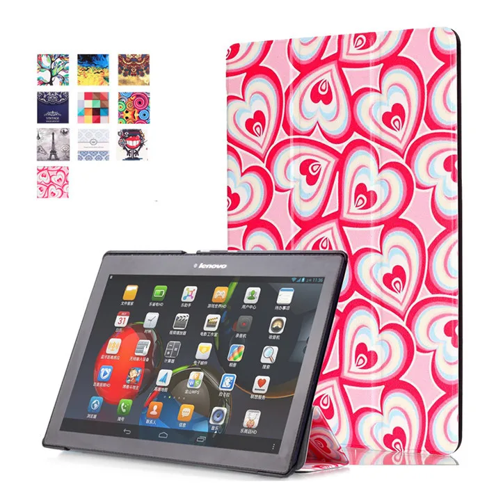 100 шт. искусственная кожа Стенд чехол для Lenovo TAB2 Tab 2 A10 70 A10-70 a10-70f a10-70lc 10.1