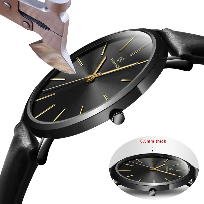 

Fashion KEMANQI Watches 6.5mm Ultra-thin Men's Watch 2021 Simple Business Men Quartz Watches Male Clock relogio masculino