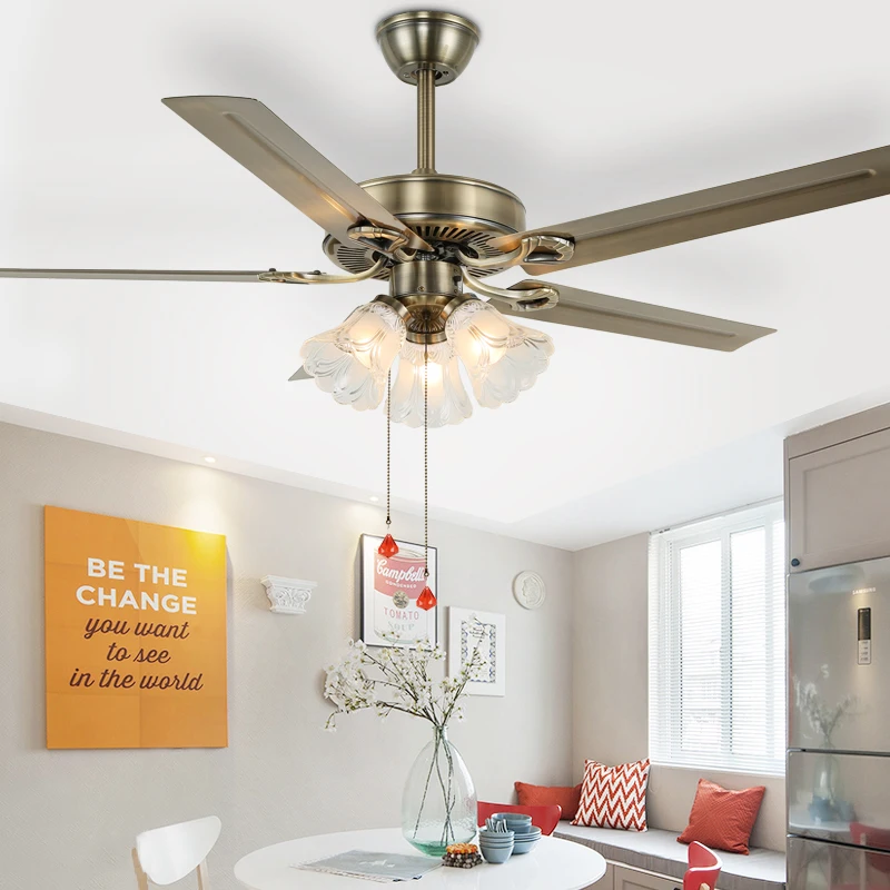 Потолочные вентиляторы в американском индустриальном стиле 5 Потолочных Ламп из