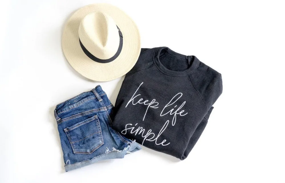 Простой Свитшот Keep Life Tumblr волшебная модная одежда унисекс с круглым вырезом