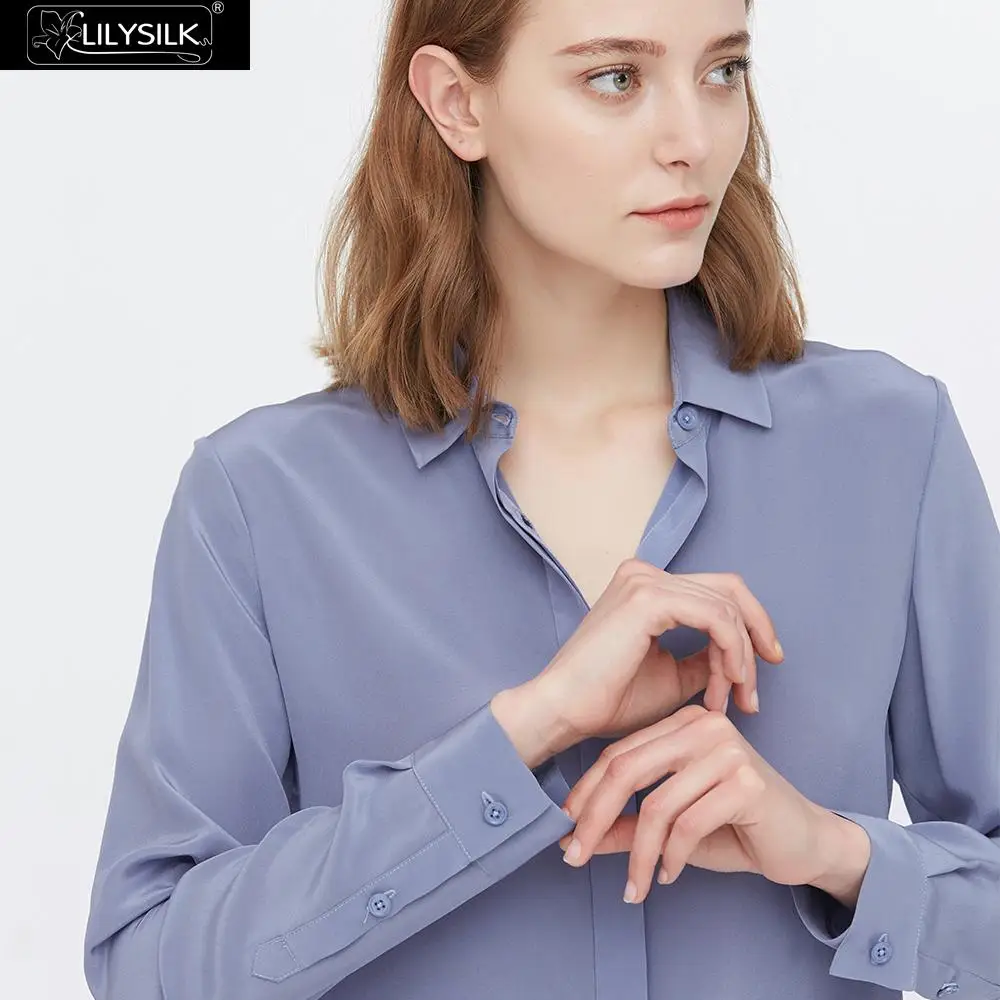 LilySilk 100 шелковая блузка женская повседневная одежда универсальная Бесплатная