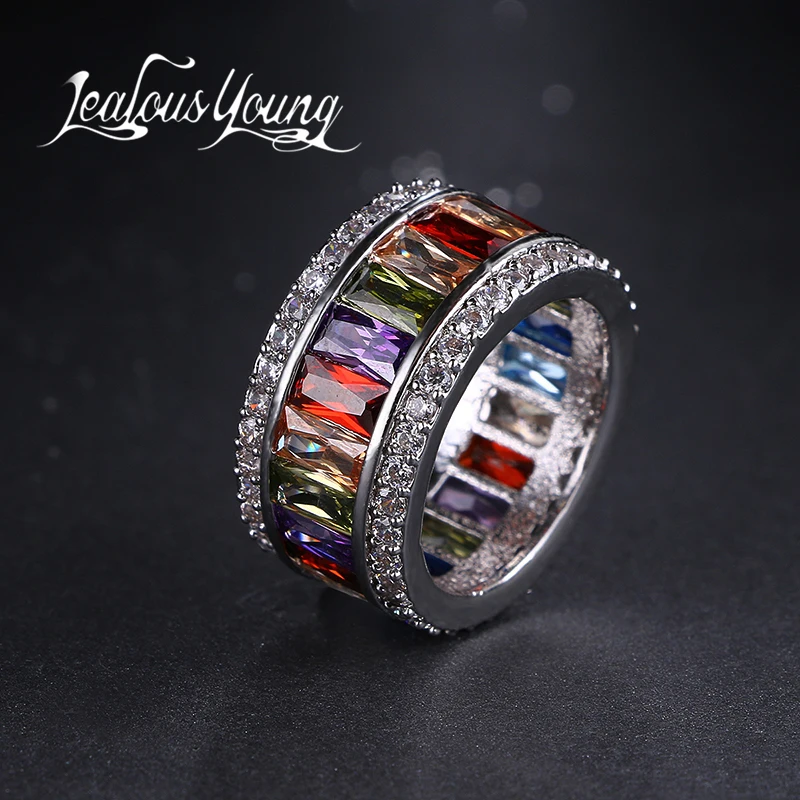 Многоцветное женское кольцо на палец с цирконом AAA роскошные винтажные мужские