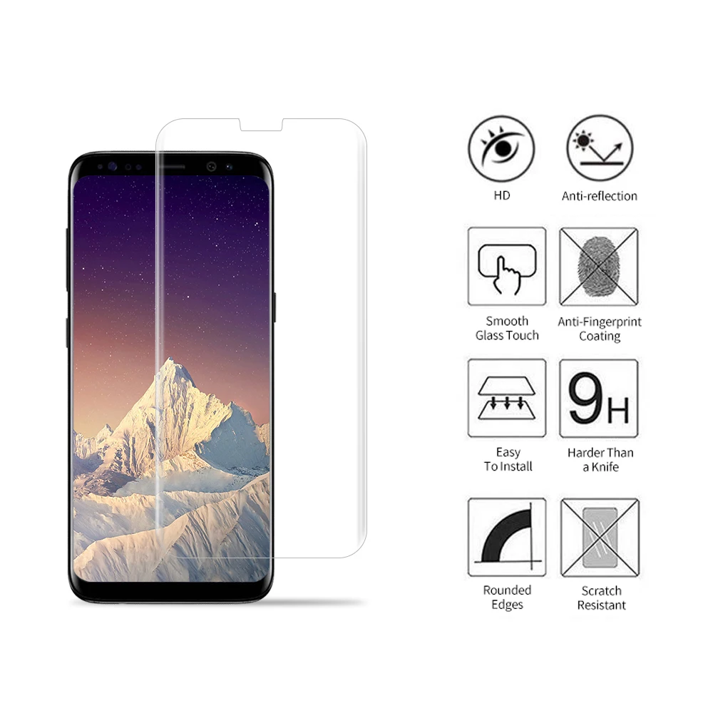 3D полноэкранная жидкая полная клеевая пленка из закаленного стекла для samsung Galaxy Note9 полноэкранное покрытие жидкая УФ-защита экрана