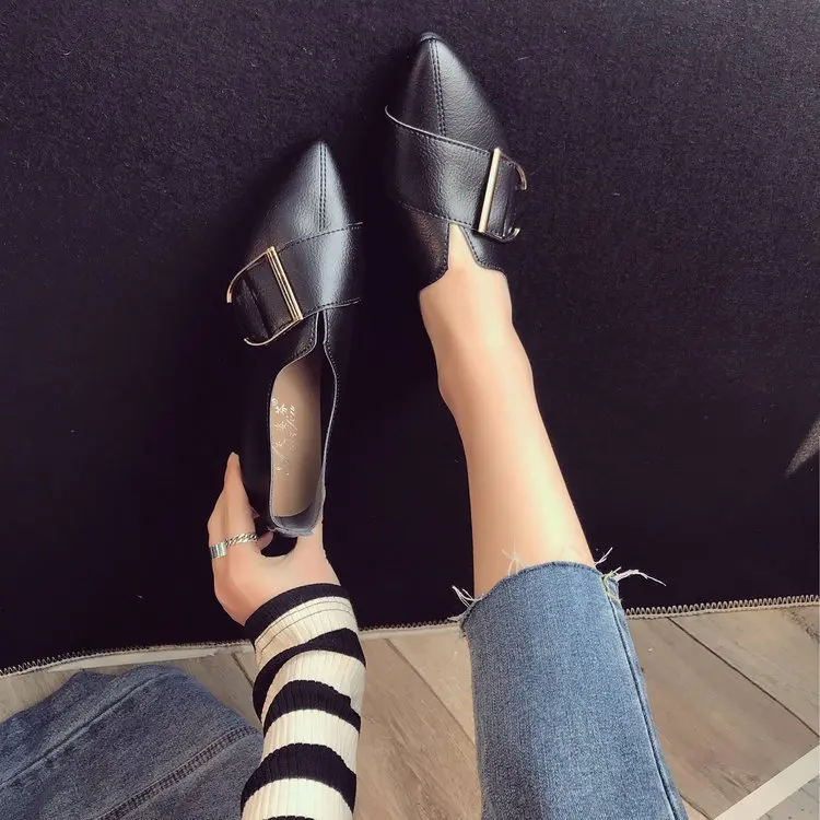 Открытые туфли с заостренным носком модные женские в британском стиле ретро