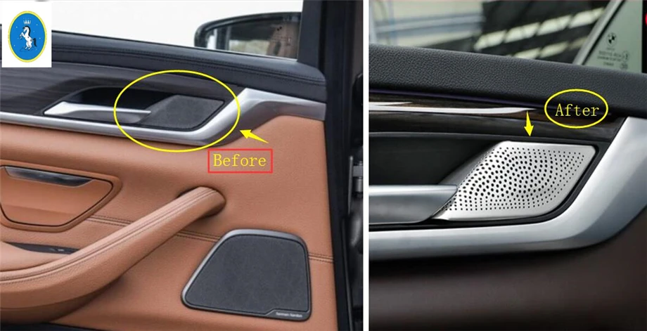 Yimaautotrims задняя дверная ручка Динамик аудио крышка отделка Подходит для BMW 5 серии