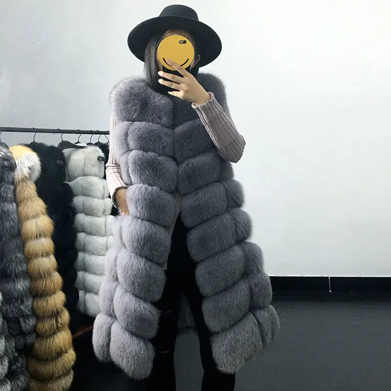 Длинная шуба JKP из натурального меха зимняя женская теплая меховая куртка