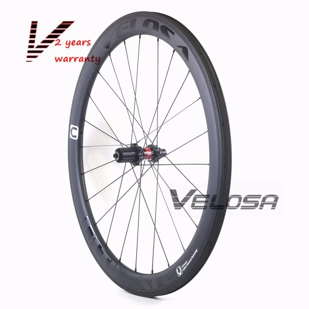 Velosa Ultimate 50 Асимметричный мм полный углеродный велосипедный комплект колес 700C