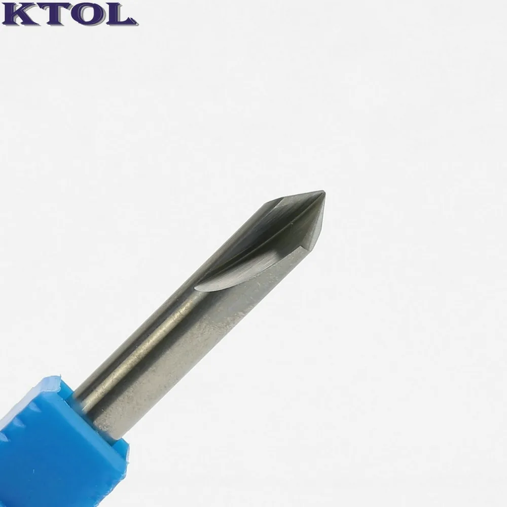 6*0,5 мм 90 градусов V металлические гравировальные биты 2 прямые флейты Концевая фреза карбид вольфрама резак 3D медь сталь алюминий фрезерный инструмент