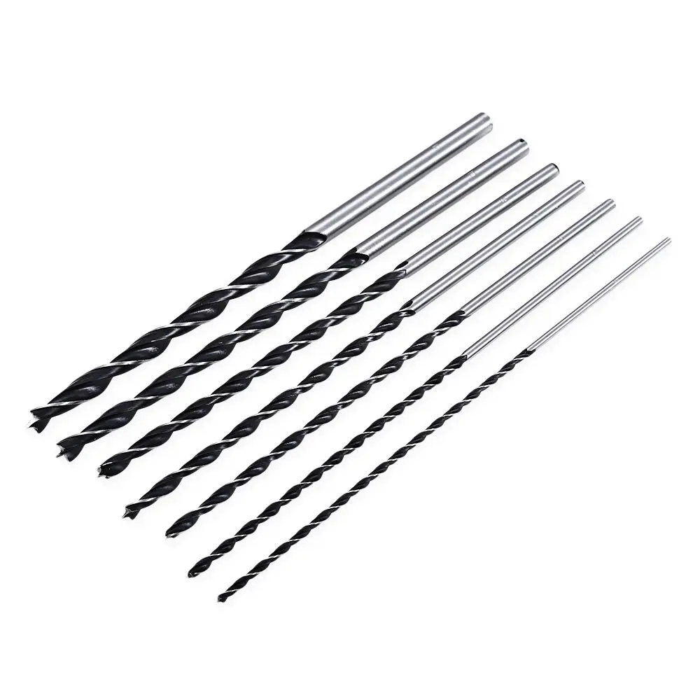 

7pc X Long Wood Drill Bit Set 4mm 5mm 6mm 7mm 8mm 10mm 12mm x 300mm Brad Point Drop shipping