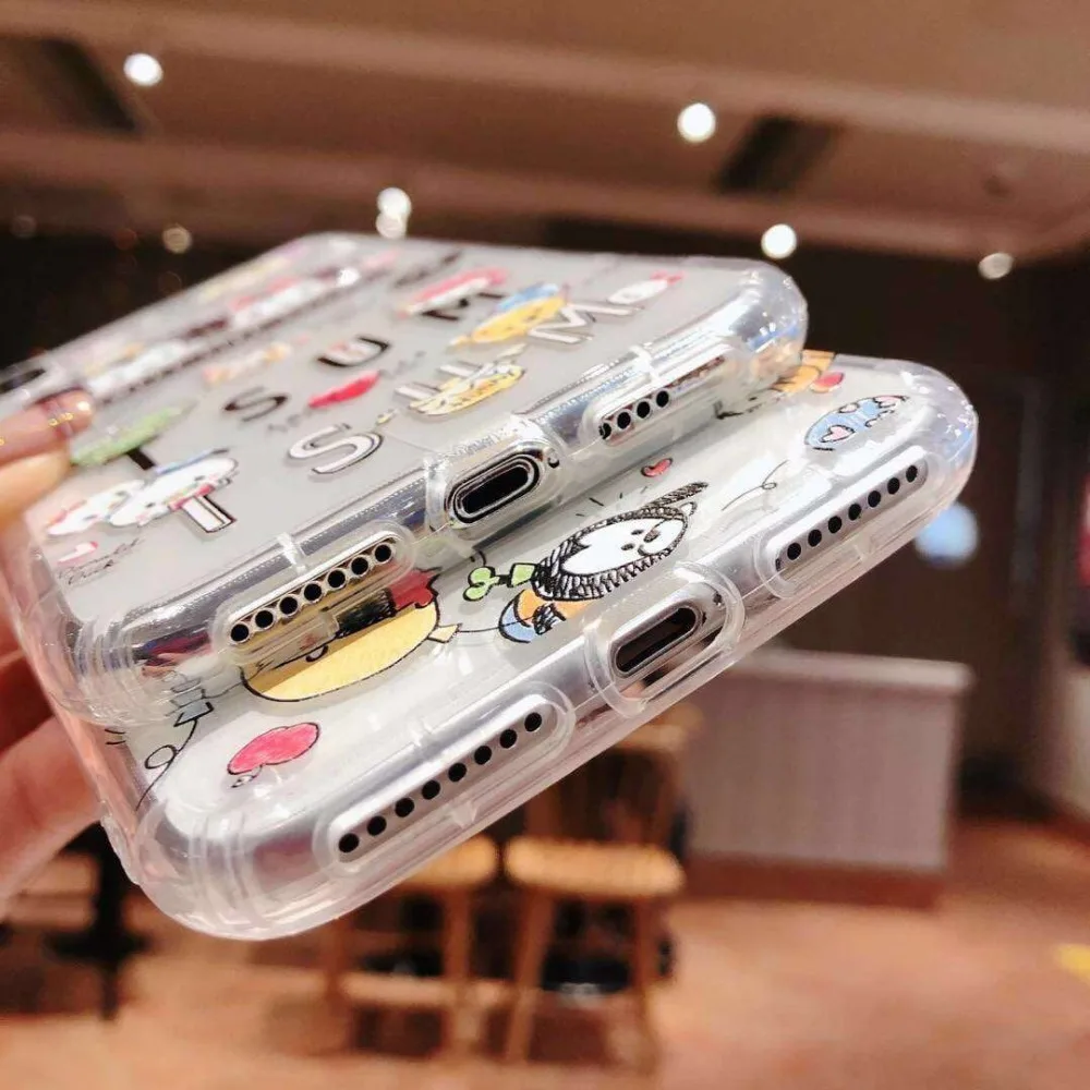Cute Painted Disneys Mickey Minnie Squirrel Mobilization Transparent TPU Cover for Iphone MAX XS XR 6 7 8 Plus X Phone Cases |
