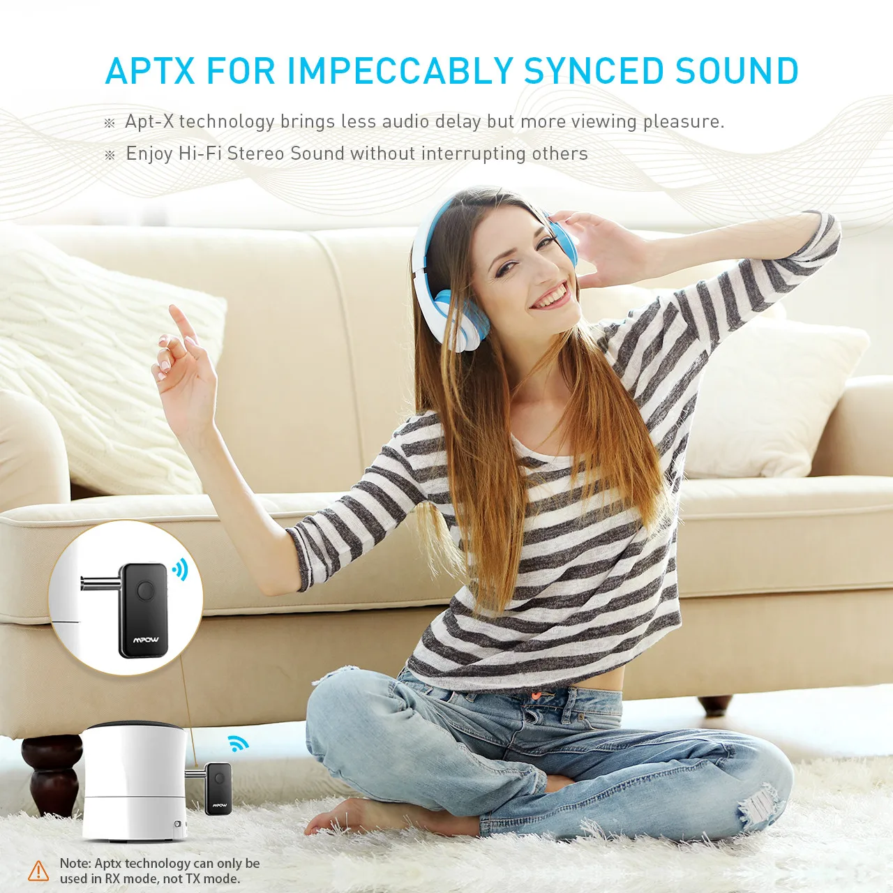 Mpow Bluetooth передатчик Bluetooth 4,1 приемник 2-в-1 Беспроводной 3,5 мм аудио адаптер для наушников Динамик ТВ ПК автомобильными стерео-и акустическими системами